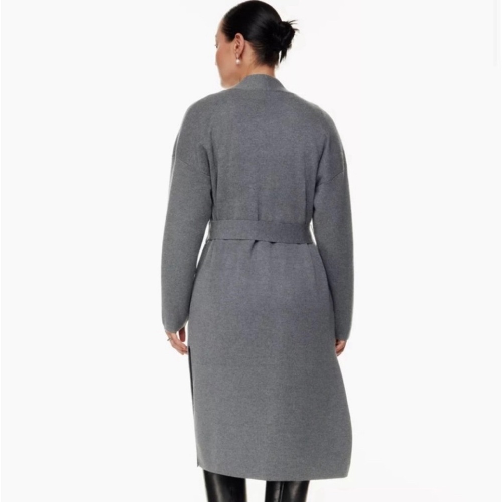 Aritzia Wilfred Wool Dark Gray Long Open Business Casual Cardigan/Sweater - Picture 2 of 9
